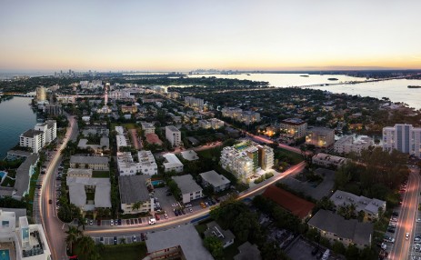 Aerial sunset