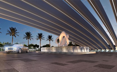Porte cochere and fountain - Turnberry Ocean Club